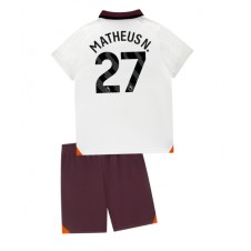 Manchester City Matheus Nunes #27 Bortedraktsett Barn 2023-24 Kortermet (+ korte bukser)